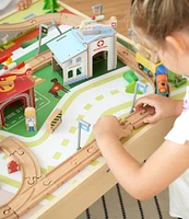 Teamson Kids Preschool Play Lab 85 Piece Train & Town Table Set