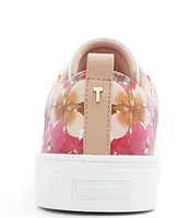 Ted Baker London Alison Leather Lace-Up Floral Sneakers