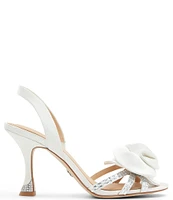 Ted Baker London Aria Rose Ornament Satin Rhinestone Slingback Sandals