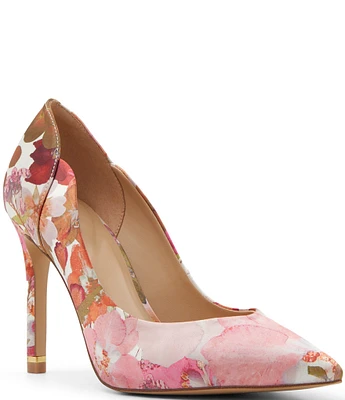 Ted Baker London Camille Floral Print Satin Pumps