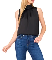 Ted Baker London Charmeuse Mock Neck Sleeveless Back Tie Blouse