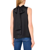 Ted Baker London Charmeuse Mock Neck Sleeveless Back Tie Blouse