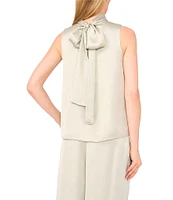 Ted Baker London Charmeuse Mock Neck Sleeveless Back Tie Blouse