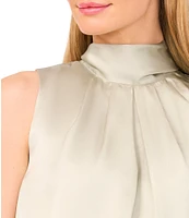 Ted Baker London Charmeuse Mock Neck Sleeveless Back Tie Blouse