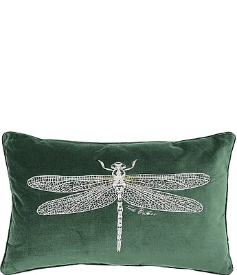 Ted Baker London Embroidered Dragonfly Motif Velvet Decorative Pillow