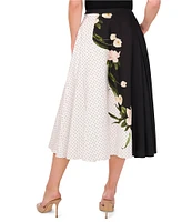 Ted Baker London Floral Polka Dot A-Line Midi Skirt
