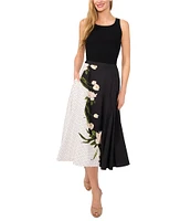 Ted Baker London Floral Polka Dot A-Line Midi Skirt