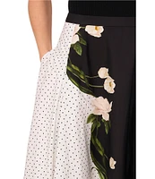 Ted Baker London Floral Polka Dot A-Line Midi Skirt
