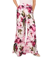 Ted Baker London Floral Satin High Rise Coordinating Wide Leg Pants
