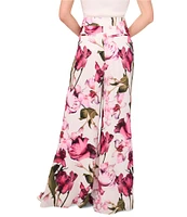 Ted Baker London Floral Satin High Rise Coordinating Wide Leg Pants