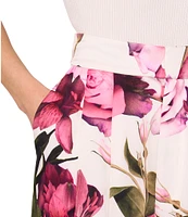 Ted Baker London Floral Satin High Rise Coordinating Wide Leg Pants
