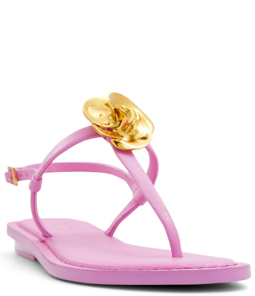 Ted Baker London Harper Rose Leather Thong Sandals