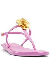 Ted Baker London Harper Rose Leather Thong Sandals