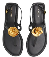 Ted Baker London Harper Rose Leather Thong Sandals