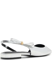 Ted Baker London Jane Bow Metallic Leather Slingback Flats