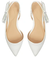 Ted Baker London Jane Embellished Bow Satin Slingback Flats