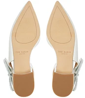 Ted Baker London Jane Embellished Bow Satin Slingback Flats