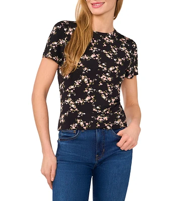 Ted Baker London Jersey Knit Floral Crew Neck Short Sleeve Tee