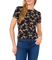 Ted Baker London Jersey Knit Floral Crew Neck Short Sleeve Tee