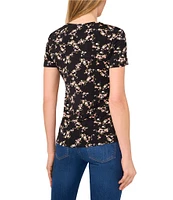 Ted Baker London Jersey Knit Floral Crew Neck Short Sleeve Tee