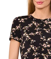 Ted Baker London Jersey Knit Floral Crew Neck Short Sleeve Tee