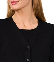Ted Baker London Knit V-Neck Long Sleeve Button Front Cardigan
