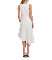 Ted Baker London Laguna Scuba Round Neck Sleeveless Asymmetric Dress