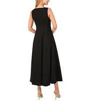 Ted Baker London V-Neck Sleeveless Pleated A-Line Maxi Dress