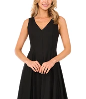 Ted Baker London V-Neck Sleeveless Pleated A-Line Maxi Dress