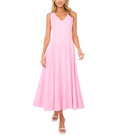 Ted Baker London V-Neck Sleeveless Pleated A-Line Maxi Dress