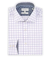 Ted Baker London Wrexhem Stretch Slim Fit Spread Collar Grid Check Dress Shirt