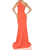 Terani Couture Beaded One Shoulder Sleeveless Beaded Waist Gown