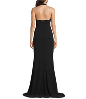 Terani Couture Halter Neck Sleeveless Jersey Column Gown