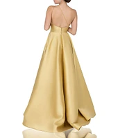 Terani Couture Sleeveless One Shoulder Beaded Strap Back Detail Ball Gown