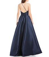 Terani Couture Sleeveless One Shoulder Beaded Strap Back Detail Ball Gown