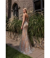 Terani Couture Sweetheart Neck Corsette Beaded Tulle Column Gown