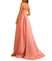 Terani Couture Sweetheart Neck Side Pleated Satin Ballgown