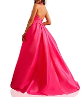 Terani Couture Taffeta Sweetheart Halter Neck Sleeveless Side Ruffle A-Line Ball Gown