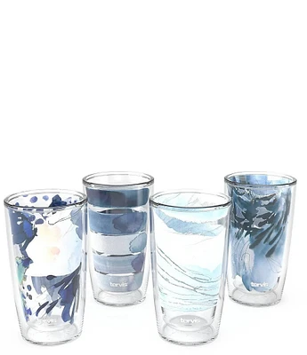 Tervis Tumblers Kelly Ventura - Blue Collection Tumblers, Set of 4