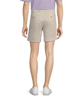 The Cloud Collection 7#double; Flat Front Washed Chino shorts