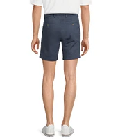 The Cloud Collection 7#double; Flat Front Washed Chino shorts