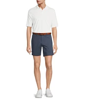 The Cloud Collection 7#double; Flat Front Washed Chino shorts