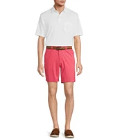 The Cloud Collection 9#double; Flat Front Washed Chino Shorts