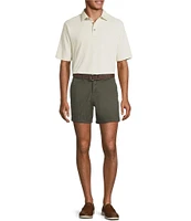 The Cloud Short 5#double; Straight Fit Flat Front Stretch Washed Chino Shorts