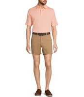 The Cloud Short 5#double; Straight Fit Flat Front Stretch Washed Chino Shorts