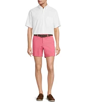 The Cloud Short 5#double; Straight Fit Flat Front Stretch Washed Chino Shorts