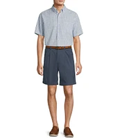 Roundtree & Yorke The Cloud Short Classic Fit 9#double; Pleated Washed Chino Shorts