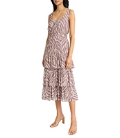 The Good Journey Scoop Neck Tiered Ruffle Gauze Midi Dress