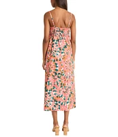 The Good Journey Tie Dye Cotton Poplin Square Neck Smocked A-Line Midi Dress