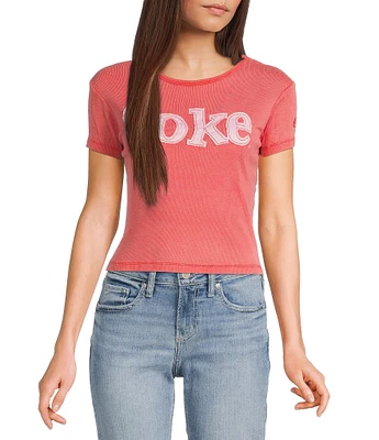 The Laundry Room Short Sleeve Patch Coke Crop Top